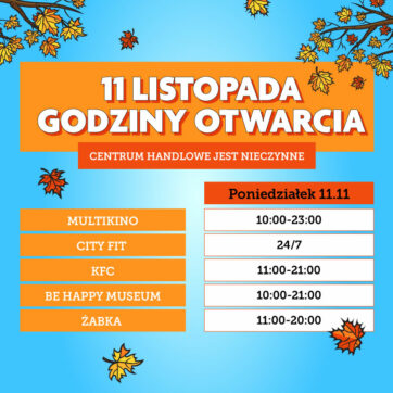 Godziny otwarcia 11 listopada